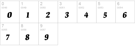 Origami Std Bold Italic numbers 0-9 preview