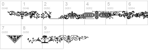 Ornamental Decoration II numbers 0-9 preview