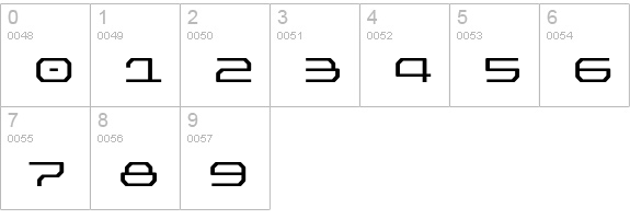 Outlander-Light numbers 0-9 preview