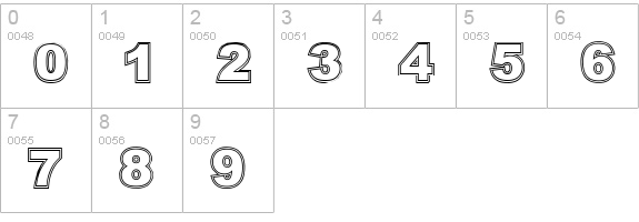 Outline numbers 0-9 preview