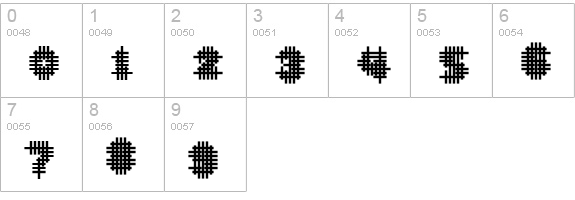 Overcross ExtraBold numbers 0-9 preview