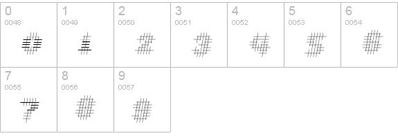 Overcross ExtraLightOblique numbers 0-9 preview