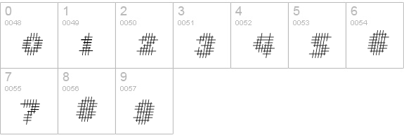 Overcross LightOblique numbers 0-9 preview