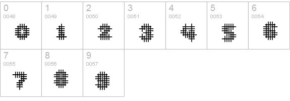 Overcross SemiBold numbers 0-9 preview