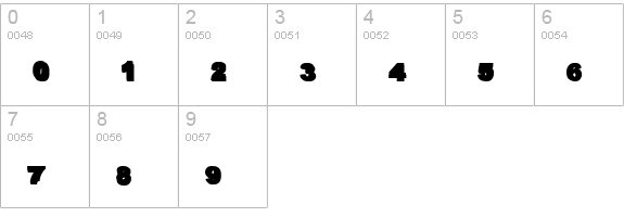 Overprint Black numbers 0-9 preview