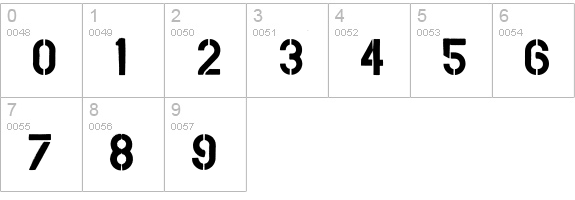 Overspray numbers 0-9 preview