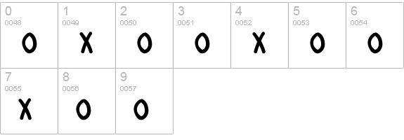 Oxmox-Bold numbers 0-9 preview