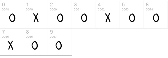 Oxmox-Regular numbers 0-9 preview