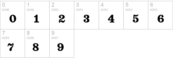 Oxtail Black numbers 0-9 preview