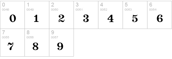 Oxtail Bold numbers 0-9 preview
