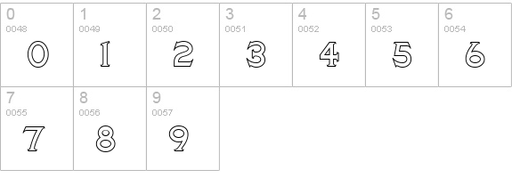 Ozymandias Outline WBW numbers 0-9 preview