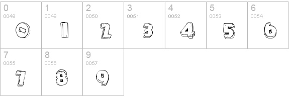 P22 Pop Art Three D numbers 0-9 preview
