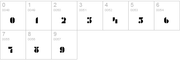 P22Albers-One numbers 0-9 preview