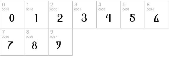 P22Escher-Regular numbers 0-9 preview