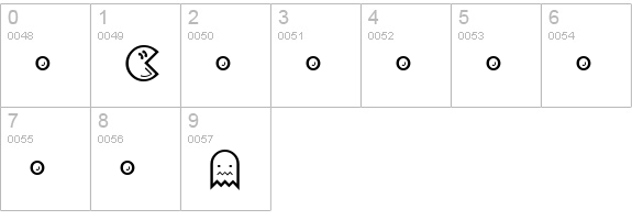 PacFont Good numbers 0-9 preview