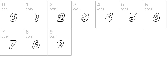 PageClips Italic numbers 0-9 preview