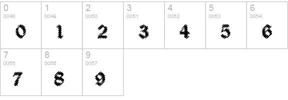 PalimpsestBlack numbers 0-9 preview