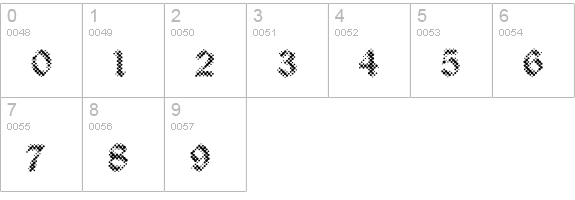 PalimpsestRegular numbers 0-9 preview