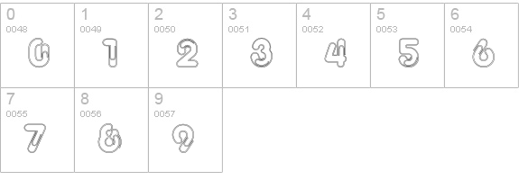 PaperClipOutline numbers 0-9 preview