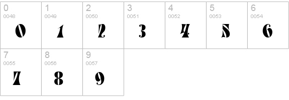 ParadeTight Regular numbers 0-9 preview