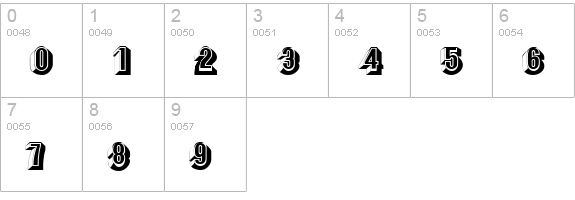 Parapa Display Caps SSi numbers 0-9 preview