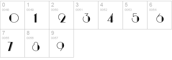 Park Lane NF numbers 0-9 preview