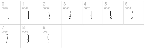 Parkland Serif numbers 0-9 preview