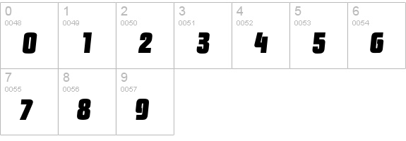 Pasadena-HeavyIta numbers 0-9 preview