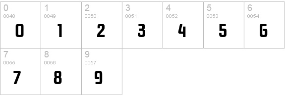PasadenaEF-DemiBold numbers 0-9 preview