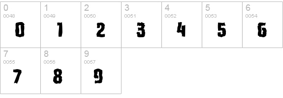 PasadenaRandom-Xbold-Regular numbers 0-9 preview