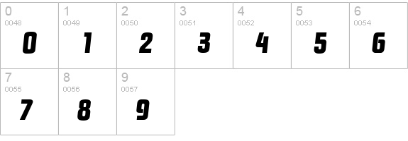 PasadenaSerial-Xbold-Italic numbers 0-9 preview