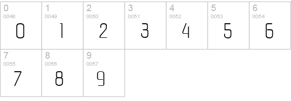 PasadenaSerial-Xlight-Regular numbers 0-9 preview