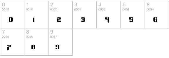 Pastcorps Regular numbers 0-9 preview