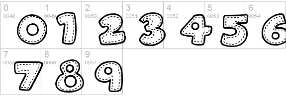 Patchwork Stitchlings numbers 0-9 preview