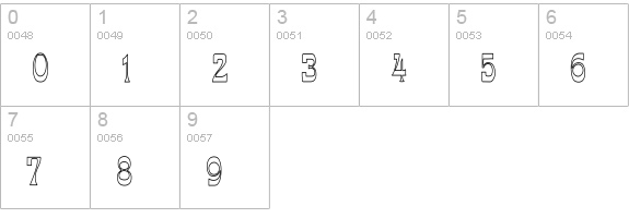 PCMiraHC numbers 0-9 preview