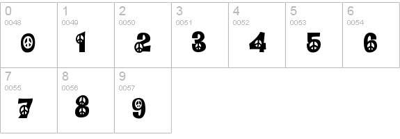 Peace numbers 0-9 preview