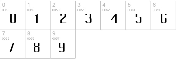 Pecot Upper numbers 0-9 preview