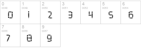 PencilFat numbers 0-9 preview