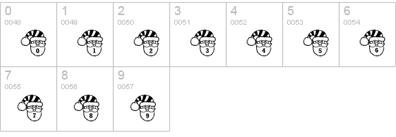 Pf_santa_smiles numbers 0-9 preview