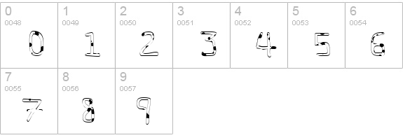Pf_veryverybadfont7-Liquid numbers 0-9 preview
