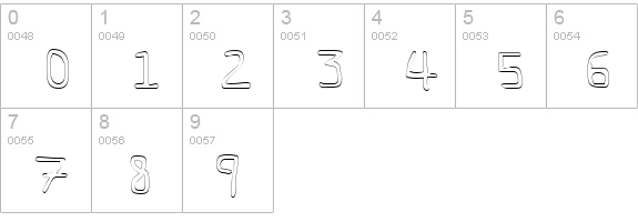Pf_veryverybadfont7 Outline numbers 0-9 preview