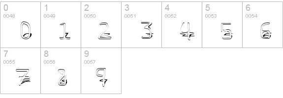 Pf_veryverybadfont7 Shadow numbers 0-9 preview