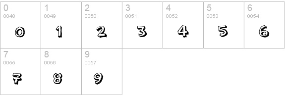 PFAmateur-Shadow numbers 0-9 preview