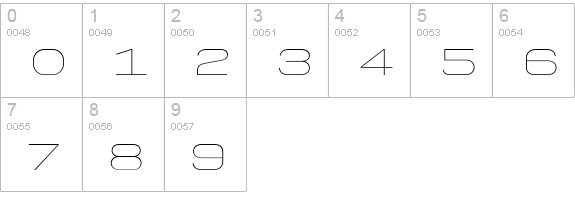 PFBaselinePro-ExtraThin numbers 0-9 preview