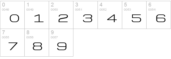 PFBaselinePro-Light numbers 0-9 preview