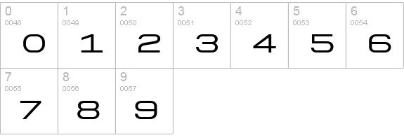 PFBaselinePro-Regular numbers 0-9 preview