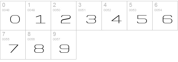 PFBaselinePro-Thin numbers 0-9 preview