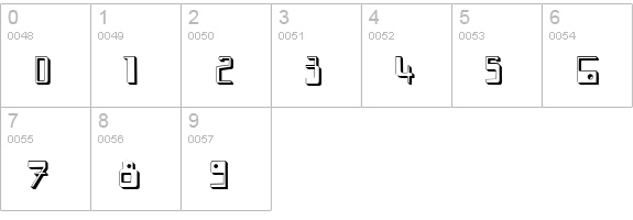 PFBeatnickPro-Shadow numbers 0-9 preview