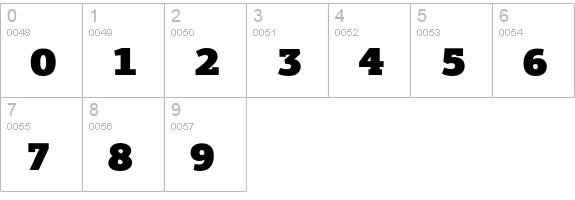 PFCentroSlabPro-UBlack numbers 0-9 preview