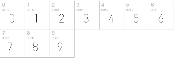 PFDinStencil-ExtraThin numbers 0-9 preview